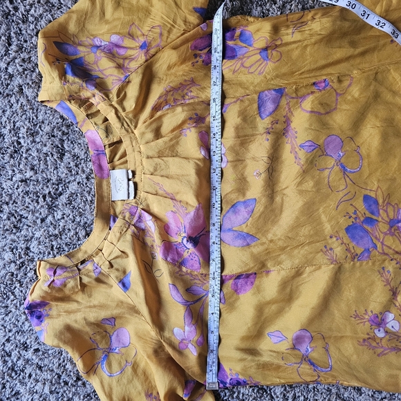 Vanessa Virginia Anthro Maximalist Silk Floral Cottagecore Boho midi dres sz L - Picture 4 of 10